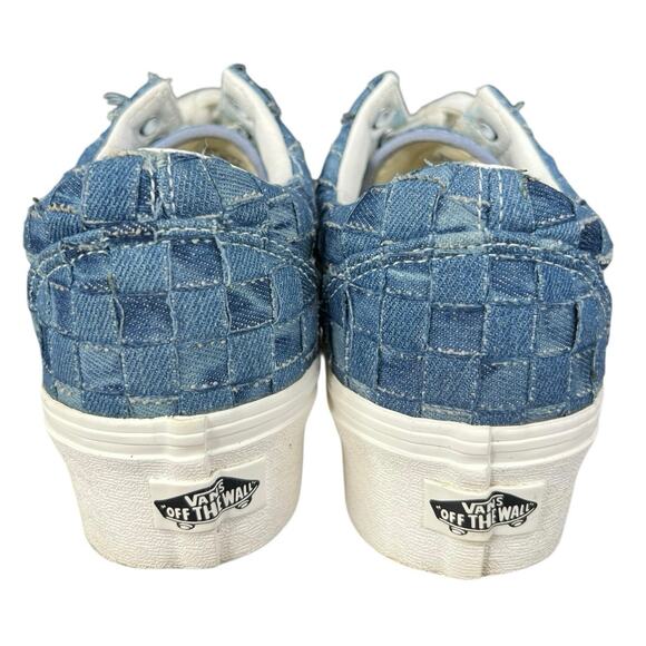 Vans Unisex Stackform Blue Woven Denim Platform Sneaker Size M 8 W 9.5 - Picture 8 of 11